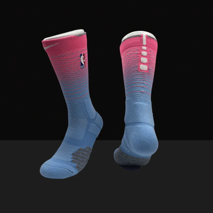 blue and pink elite socks